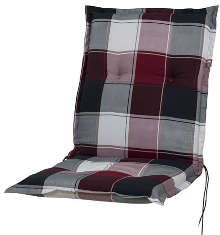 Auflage Niederlehner Prato10236-305 rot-grau-weiß kariert 98x46x8 cm Sun Garden