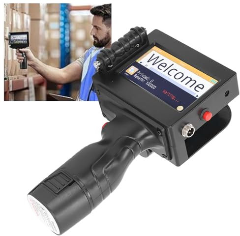 Handheld-Tintenstrahldrucker, Tragbares 12,7-mm-Kodierungsgerät mit 4,3-Zoll-Touchscreen, für Etiketten-Barcode KD480 (EU-Stecker)