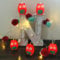 Eulen-Lichterkette,1,65 m 10 LEDs, Eulen-Nachtlichter,Batteriebetrieben Dekorative Eulen-Lichter für Ostern,Schlafzimmer,Zuhause,Party,Halloween Dekoration (Rot Eule)