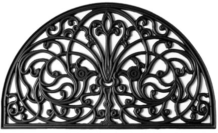 Comart, Iron Fußmatte aus 100% Gummi, geeignet für den Außenbereich, rutschfest, schwarzes Dekor, Halbmond, 45 x 75 cm