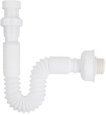 Granvoo Siphon Lavabo, Tuyau de Vidange, Extensible 350-880mm, Tuyau Flexible, Siphon évier Cuisine, Siphon Plastique, Siphon Tubulaire pour Évier de Cuisine, Salle de Bain