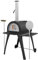 14 Outdoor Wood-Fired Pizza Oven & Smoker - Black Steel - Side Shelves & Stand