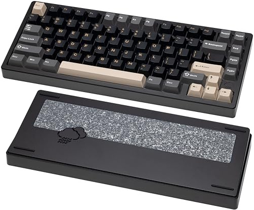 KEEBMONKEY WOBKEY Rainy 75 Aluminum HMX/JWK Switches Mechanical Keyboard with Superior Acoustics, Wired, BT, 2.4G Wireless Connectivity, RGB/FR4/Silver SUS304/7000mAh/WOB Switch (Pro - Black)