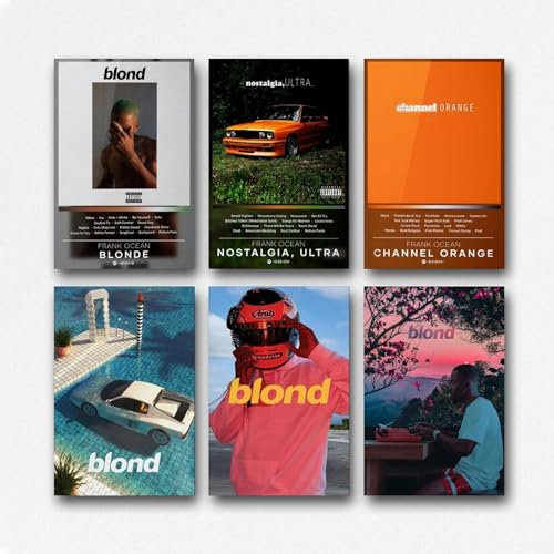 VSGWPACF Poster Frank Ocean, Albumcover-Poster, Musik-Leinwandposter für Schlafzimmer, ästhetische Wandkunst, Poster und Drucke, 20 x 30 cm, Stil 1, 6 Stück