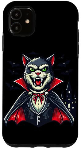 iPhone 11 Cute Halloween Cat Funny Halloween Outfit Vampire Case