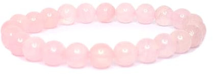 Vera Mentis Bracelet en Quartz Rose – Pierres Naturelles 8MM – Élégance, Douceur & Harmonie – Bijou Énergétique Authentique – Bracelet Unisexe Élégant pour Femme & Homme – Idée Cadeau Bien-Être