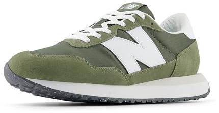 New Balance Men's 237 V1 Sneaker, Dark Olivine/Nb 103 White, 14 M