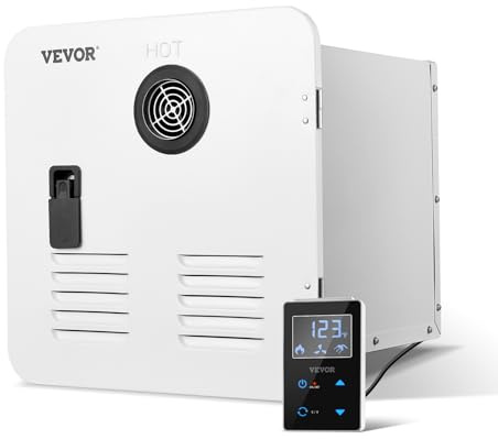 VEVOR RV Tankless Water Heater, 42000BTU, Instant Shower with 15 x 15 inches White Door and Remote Controller, Ideal for RVers' Family Everyday Use (Propane)