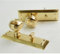 UNDERGROUND PARTS Bellport New York Solid Brass Polished Round Knobs Mortice Door Handles on Bathroom Lock Backplate