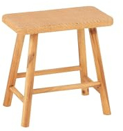 J-Line Tabouret Rectangle - rotin/Bois - Naturel