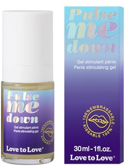 Love to Love Pulse Me Down 30 ml – Wärmendes Intimes Gleitgel für Männer, Penis Gleitgel mit Wärmeeffekt, Natürliches Kissable Stimulationsgel, Kompatibel mit Sextoys