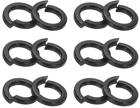 PATIKIL M3 Unterlegscheiben, 124 Stück Federring 304 Edelstahl Sicherungsscheibe Beilagscheiben Schwarz Zinkbeschichtung für Schrauben Bolzen Muttern, 3mm x 5mm x 1mm