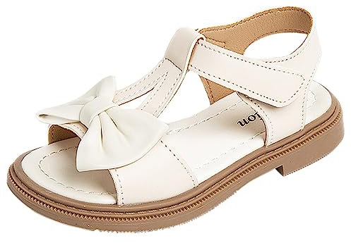 Allbestop Sandale Randonnee Fille, Nu Pieds Fille Été Confortable Chaussure de Princesse Sandales Orthopédique Claquette Enfant Chaussures Été Sandales de Sport(Blanc,28.5)