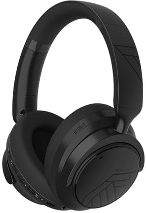 PowerLocus Over-Ear Kopfhörer Kabellos Bluetooth, Hybrid Active Noise Cancelling Kopfhörer, 70+ std. Akku, Hi-Fi Stereo Klang, Faltbar, MultiPoint, Mikrofon, Mit Hartschalen-Tasche (Schwarz)
