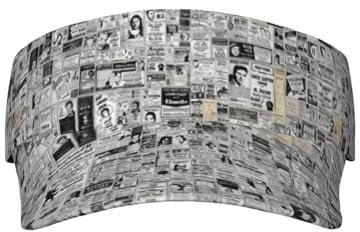 KAPPTYY Baseballkappe mit Zeitungsaufdruck, Unisex, breite Krempe, zum Angeln, Strandausflüge, Schwarz , Einheitsgröße