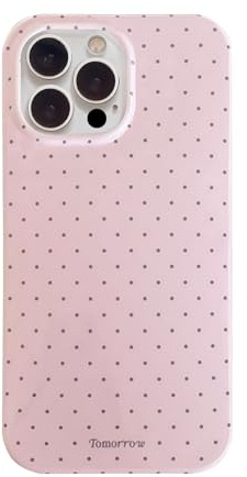 Reownest Case for iPhone 16 Pro with Cute Polka Dot Pattern Aesthetic Design, Simple Stylish Soft TPU Protective Phone Cover for iPhone 16 Pro -Pink