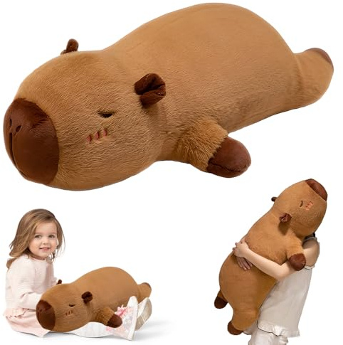 Hojalis Capybara Kuscheltier,40CM Capybara Plüschtier Lange Puppen Große Kissen Plüsch, Kuscheltier Capybara Kissen Plüschkissen Kinder, Capybara Plush,Langes Kissen für Kinder Freund Geburtstag