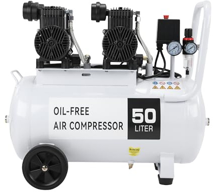 Flüsterkompressor Druckluftkompressor Kompressor 230 Volt 10 Bar 2,2 KW 50 Liter 2800RPM Leise Compressor inklusive Druckminderer und Wasserabscheider Silentkompressor
