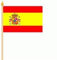 FRIP –Versand Stockfahne Spanien mit Wappen Gr. ca. 30x45 cm mit Stock