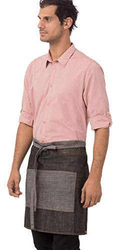 Chef Works AB034-IBL-0, Küchenschürze, Modell „Manhattan“, AW046-BLK-0