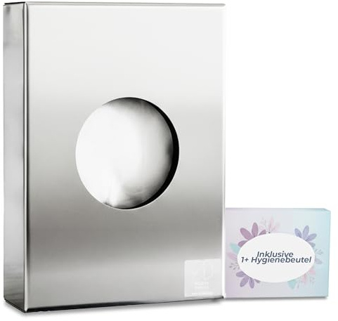 Schönbeck Design Hygienebeutelspender aus Edelstahl - polierte Oberfläche, kompakter Spender für Hygienebeutel für Damenbinden und Tampons, hergestellt in Deutschland