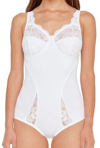 SUSA Damen Body ohne Bügel - Latina 6538 - Bequeme Shapewear Mieder für Frauen - Figurschmeichelndes Design - Ideal für Alltag & besondere Anlässe - Weiß, 90E