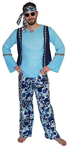 MAYLYNN 14110-L - Hippie Kostüm Zac 60er 70er Jahre 4-teilig Herren, Größe L