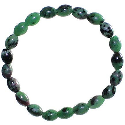 Rubin-Zoisit Armband mit Stretch-Nylonfaden, Edelstein Perlenarmband