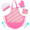 Play Circle Schürze – Set mit Kochschürze, Kochmütze, Ofenhandschuh für Kinder – Kinderküche, Spielküche, Kaufladen Zubehör Spielzeug ab 3 Jahre, Pink