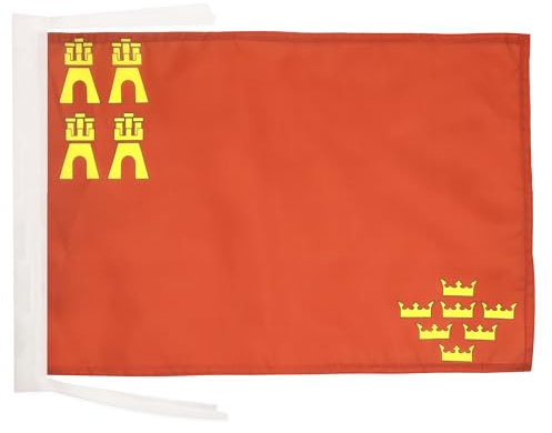 BANDERA de la REGIÓN DE MURCIA 45x30cm - BANDERINA MURCIANA 30 x 45 cm cordeles - AZ FLAG