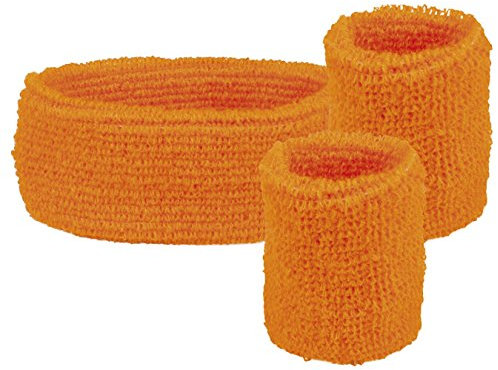 Boland - Schweißbänder, 1 Stirnband und 2 Armbänder, Einheitsgröße, Sport, Accessoire, 80er Jahre, Trainingsanzug, Tennisspieler, Kostüm, Mottoparty, Karneval