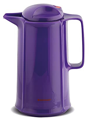 ROTPUNKT Isolierkanne 420 MARLIS 1,0 l | Zweifunktions-Drehverschluss | BPA Frei- gesundes trinken | Made in Germany | Warm + Kalthaltung | Glaseinsatz | purple peacock