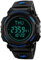 TONSHEN Herren LED Digital Uhr 50M Wasserdicht Outdoor Militär Tactical Sport Uhren Kompass Armbanduhr Plastik Lünette mit Silikon Band - Blau