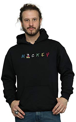 Disney Men's Mickey Mouse Wording Logo Hoodie