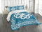 ABAKUHAUS irisch Tagesdecke Set, Celtic Liebes-Knoten-Symbol, Set mit Kissenbezug farbfester Digitaldruck, für Einzelbetten 170 x 220 cm, Dunkles Aqua White