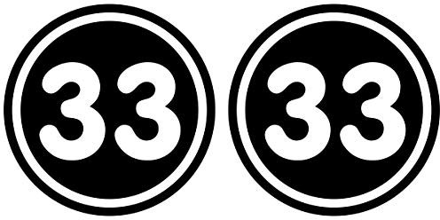 Samunshi® 2 x Startnummern Rund Aufkleber für Motorrad Auto oder Fahrrad Sticker 15cm Breit Rund schwarz