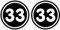 Samunshi® 2 x Startnummern Rund Aufkleber für Motorrad Auto oder Fahrrad Sticker 15cm Breit Rund schwarz