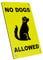 High Visibility Self Adhesive Yellow and Black No Dogs Allowed Sign 145 mm x 95 mm (6 x 4)
