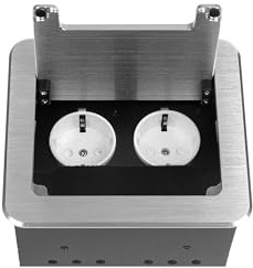 Einbausteckdose in Silber oder Schwarz - 2x oder 3x Schuko, mit Internet oder USB Anschluss (230V)