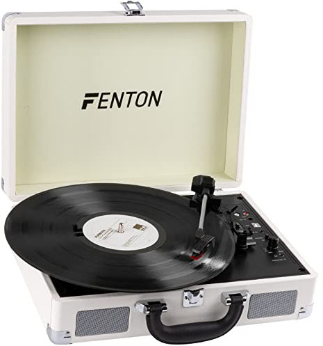 Giradischi in vinile Fenton RP115D, tecnologia Bluetooth, uscita RCA e cuffie, ingresso jack da 3,5 mm, per dischi da 33, 45 e 78 giri con adattatore, software per scansionare i tuoi vinili tramite