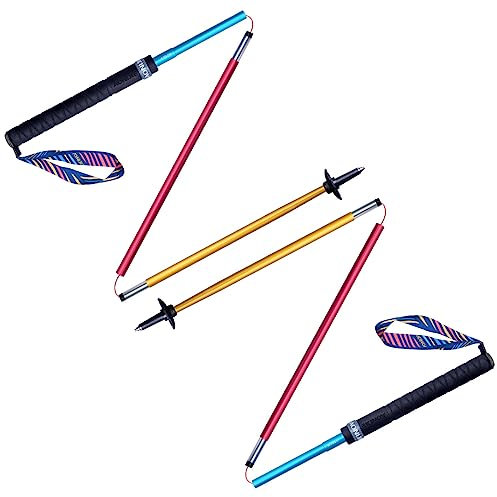AONIJIE 2-Pack Faltbar M-Wanderstöcke leicht und ultrakompakt Trekkingstöcke für Trekking, Wanderungen, Reisen (120 cm Neu)