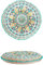 Orientalische Kissen Bodenkissen Bunt aus Baumwolle ø 55cm inklusive Füllung | Marokkanisches Sitzkissen Sitzpouf Badar -2- Rund | Orientalisches rundes Yogakissen Meditationskissen bestickt