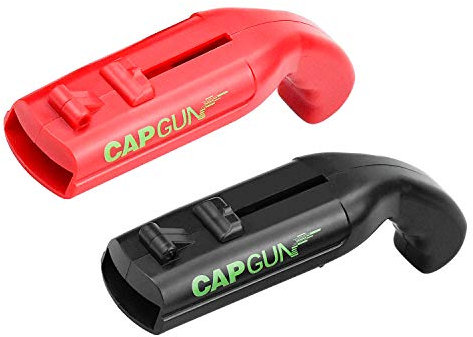 KARAA 2 Pcs Cap Gun Bieröffner Flaschenöffner Lustig Kapselheber Flaschenverschluss Kappe Shooter Pistole Launcher für Weihnachte Zuhause Bar Party Trinken Spiel