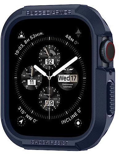 Spigen Rugged Armor Hülle Kompatibel mit Apple Watch Serie 9/8/7(41mm) 6/5/SE(40mm) - Blau