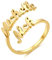 RWQIAN Personalisierter 2 Ring Damen Namen Ringe Herzen Schmuck Geschenk zum Geburtstag Jahrestag Valentinstag Verstellbar Gold