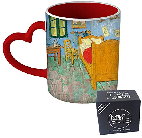My Custom Style Tazza Cuore Manico Rosso#Arte-Camera, Van Gogh#325ml