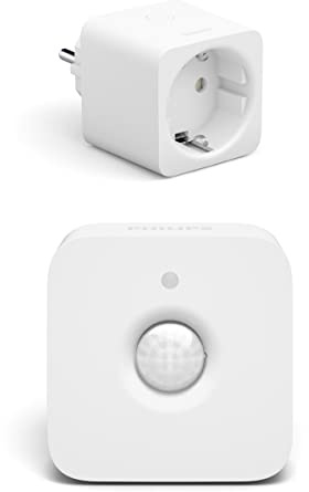 Philips Hue Vorteilspaket mit 1 Hue WLAN Steckdose für Deutschland und die EU (Typ F) und 1 Hue Bewegungsmelder für Innen - Hue Accessories