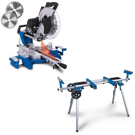 Scheppach Kappsäge HM140L Kapp-Zugsäge Gehrungssäge mit Laser & LED | Schnitthöhe 105 mm | Schnittbreite 330 mm | 230V 2000W | Sägeblatt Ø305mm + 2. Sägeblatt (HM140L + UG200)