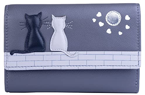 Mala Leather Ziggy Cat 3535 35 Geldbörse, dreifach faltbar, Grau