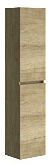 Baikal Armario de Baño, Mueble de Baño, Armario Alto. Muebles Auxiliares. Estanteria. Columna. Entrega en Kit. Serie Cerrada 140 cm Nature